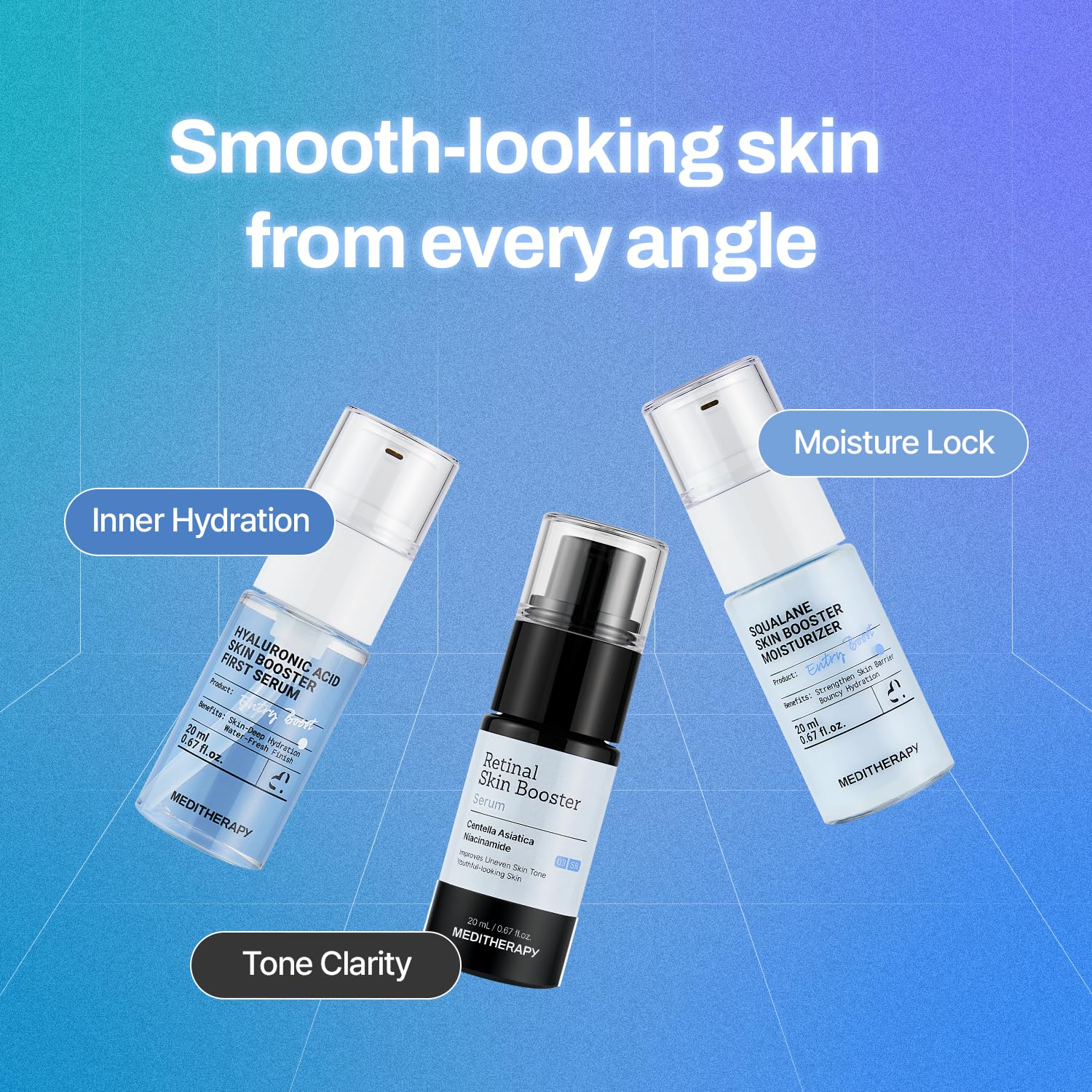 3-Step Korean Glass Skin Trio — Retinal, Hyaluronic Acid & Squalane Moisturizer - Image 5